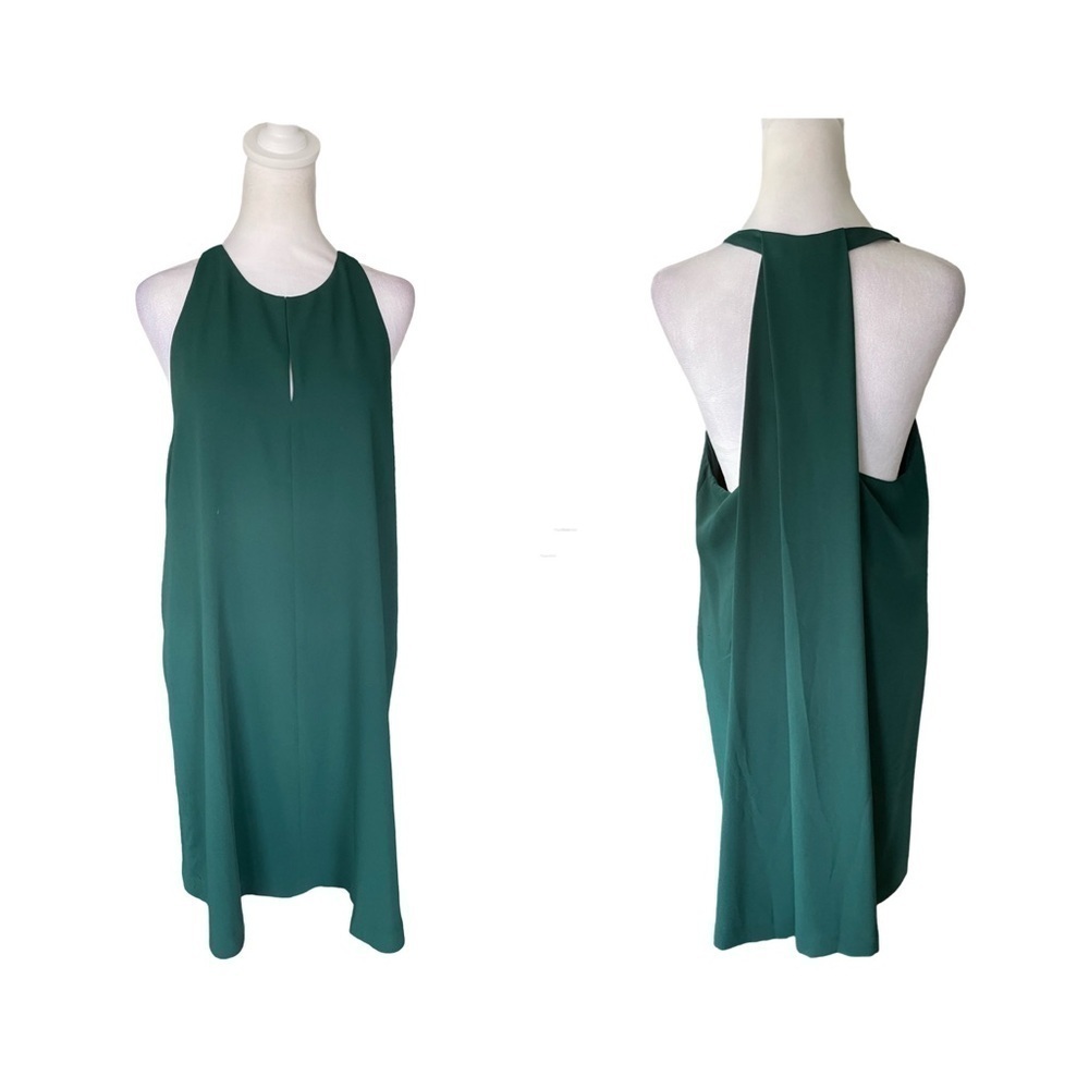 Ann Taylor LOFT Hunter Green Halter Neck Cocktail Dress Size Large